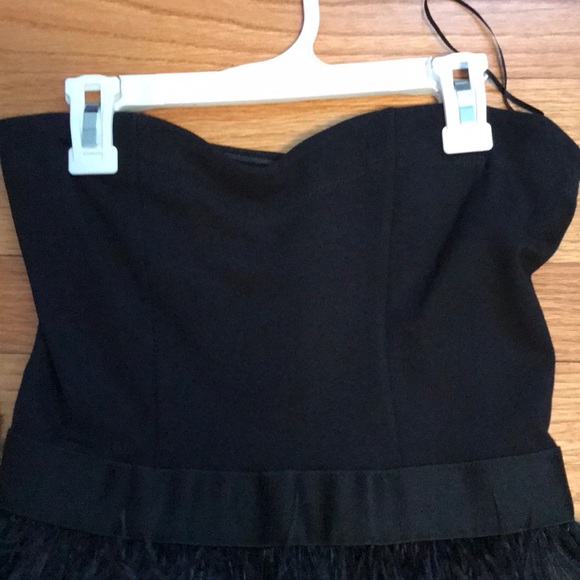 Aqua feather bottomed strapless dress - Picture 3 of 4